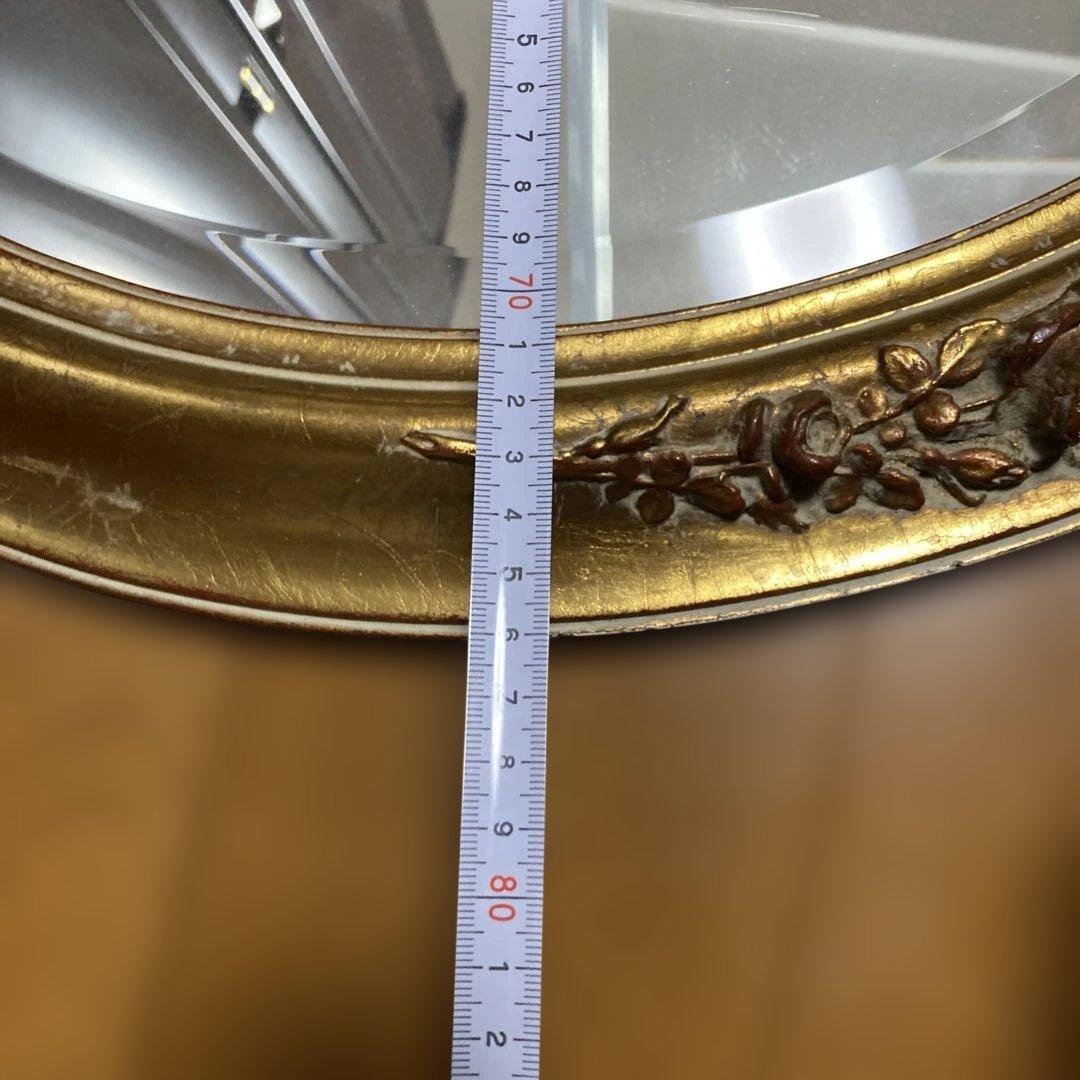 アンティーク風 鏡 直径約76cm