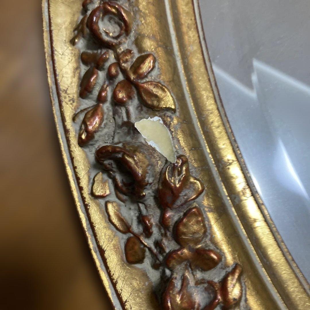 アンティーク風 鏡 直径約76cm