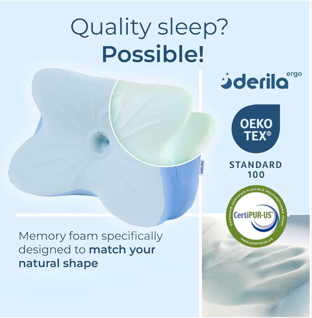 デリラエルゴ　Derila Ergo頚椎ネックピロー 輪郭形状記憶 横向き寝枕①