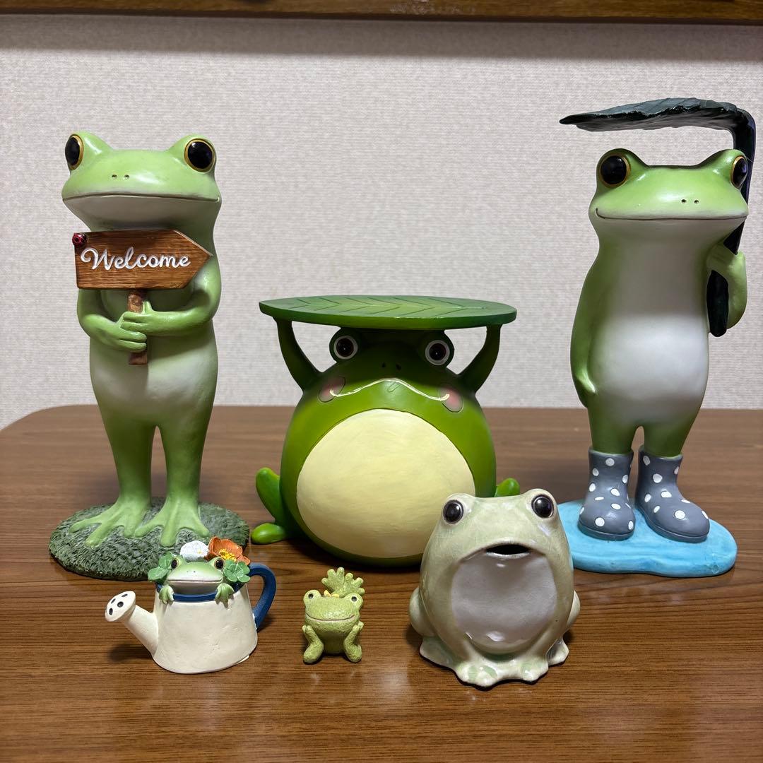 【美品】可愛いカエルたち　オーナメント６点セット★カエルのコポー　など