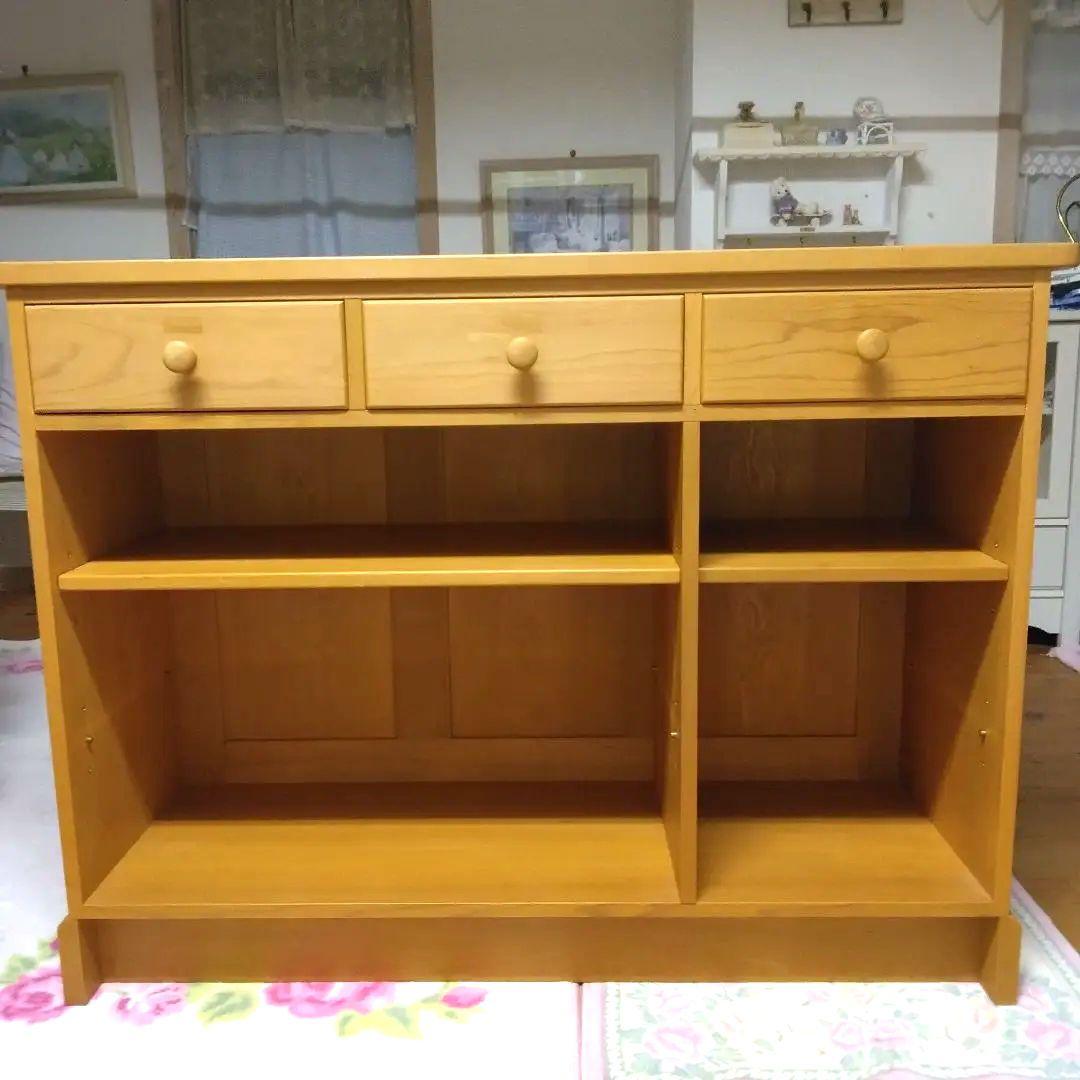 美品　ショップカウンター♥パイン材無垢　収納スペース最大
