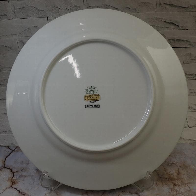 RU-6208　リチャードジノリ　パルメッテ　エメラルド　大皿　プレー度　4客