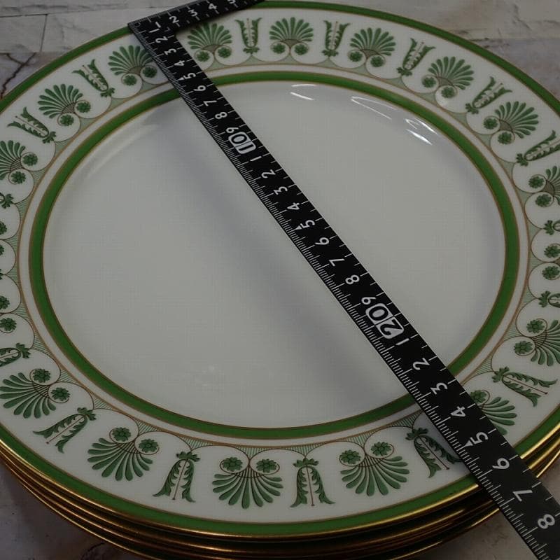 RU-6208　リチャードジノリ　パルメッテ　エメラルド　大皿　プレー度　4客