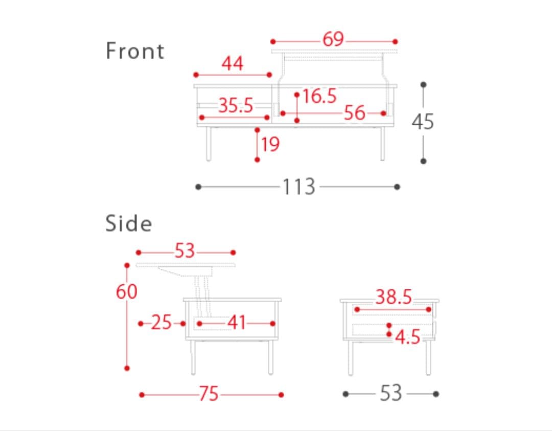 ローテーブル　ホワイト　白