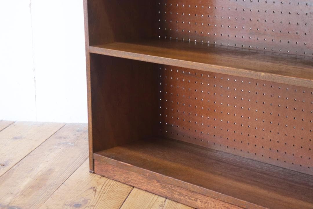 レトロ 本棚 ラック ディスプレイ 飾り棚 食器棚 収納 ラワン材 ペグボード