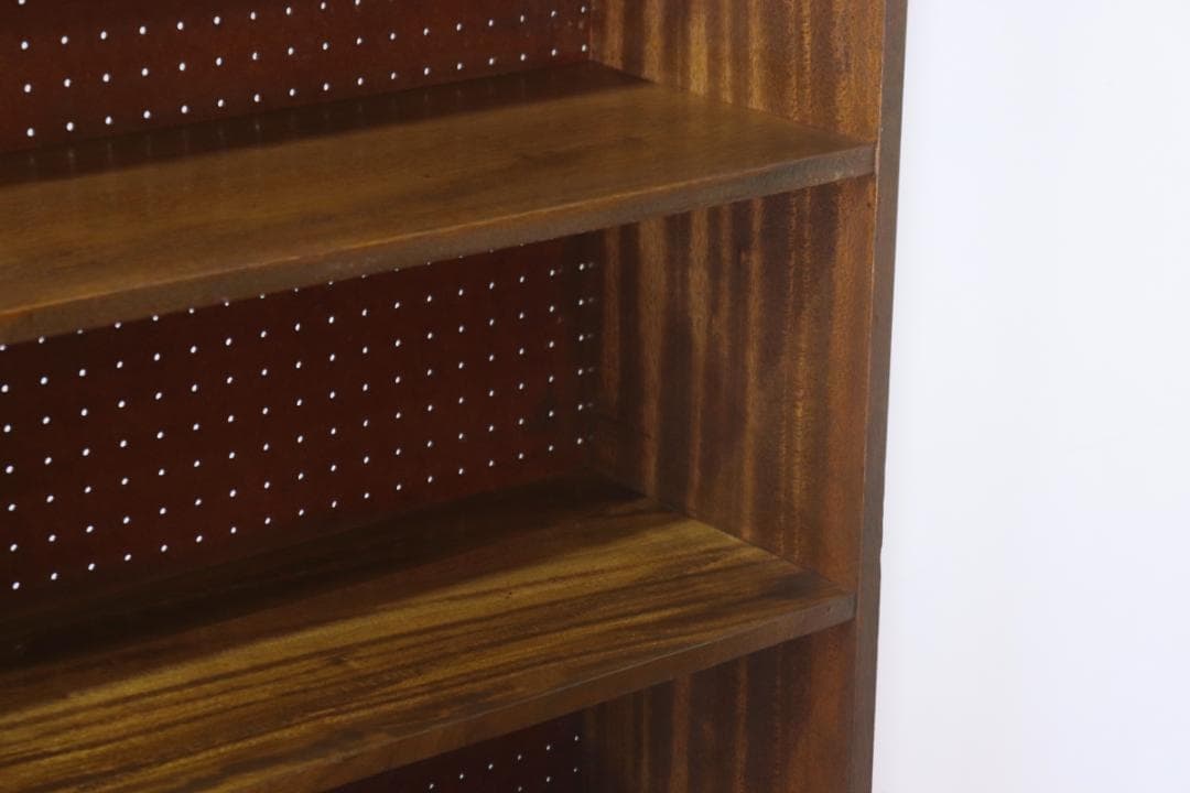 レトロ 本棚 ラック ディスプレイ 飾り棚 食器棚 収納 ラワン材 ペグボード