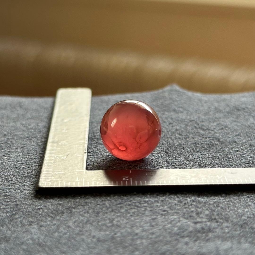 北海道稲倉石鉱山産 菱マンガン鉱 ロードクロサイト 14mm丸玉ビーズ #1