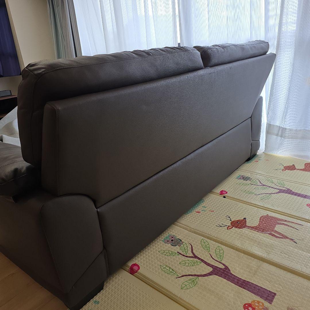 3人掛けソファ レザー オットマン付き ニトリ