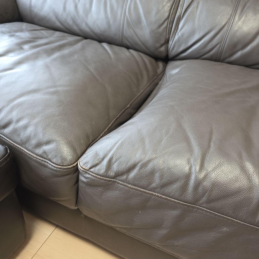 3人掛けソファ レザー オットマン付き ニトリ