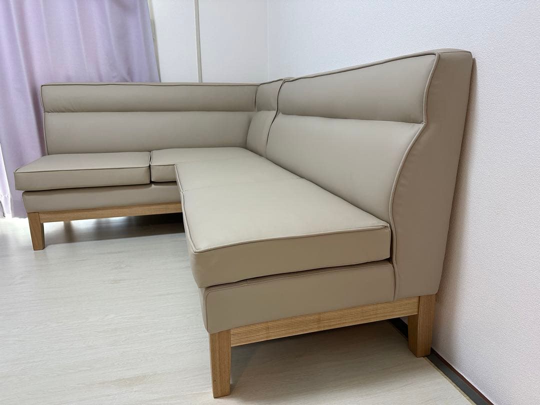 ニトリ ソファ 合成皮革タイプ コーナー ベージュ A