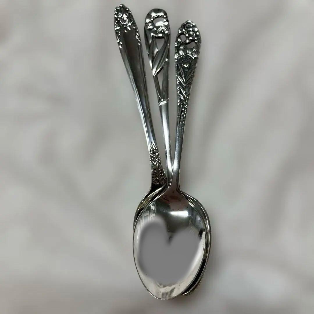 三越　シルバースプーン　銀スプーン　シルバー950 梅　ウメ　マリーゴールド