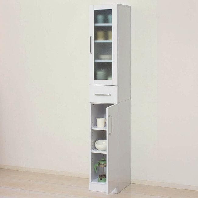 鏡面メラミン仕様スリム食器棚 幅30cm カップボード（684）