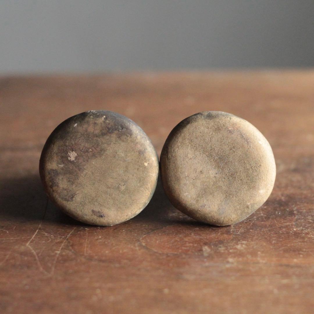 古い 土人形 お稲荷さん 一対 御狐様 民芸 民間信仰 古道具 オブジェ