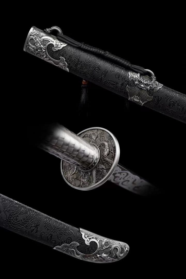 苗刀落淵] 繍春刀 牛尾刀 苗刀 手鍛造打 鋼刀 冷兵器 古兵器 武具 両手