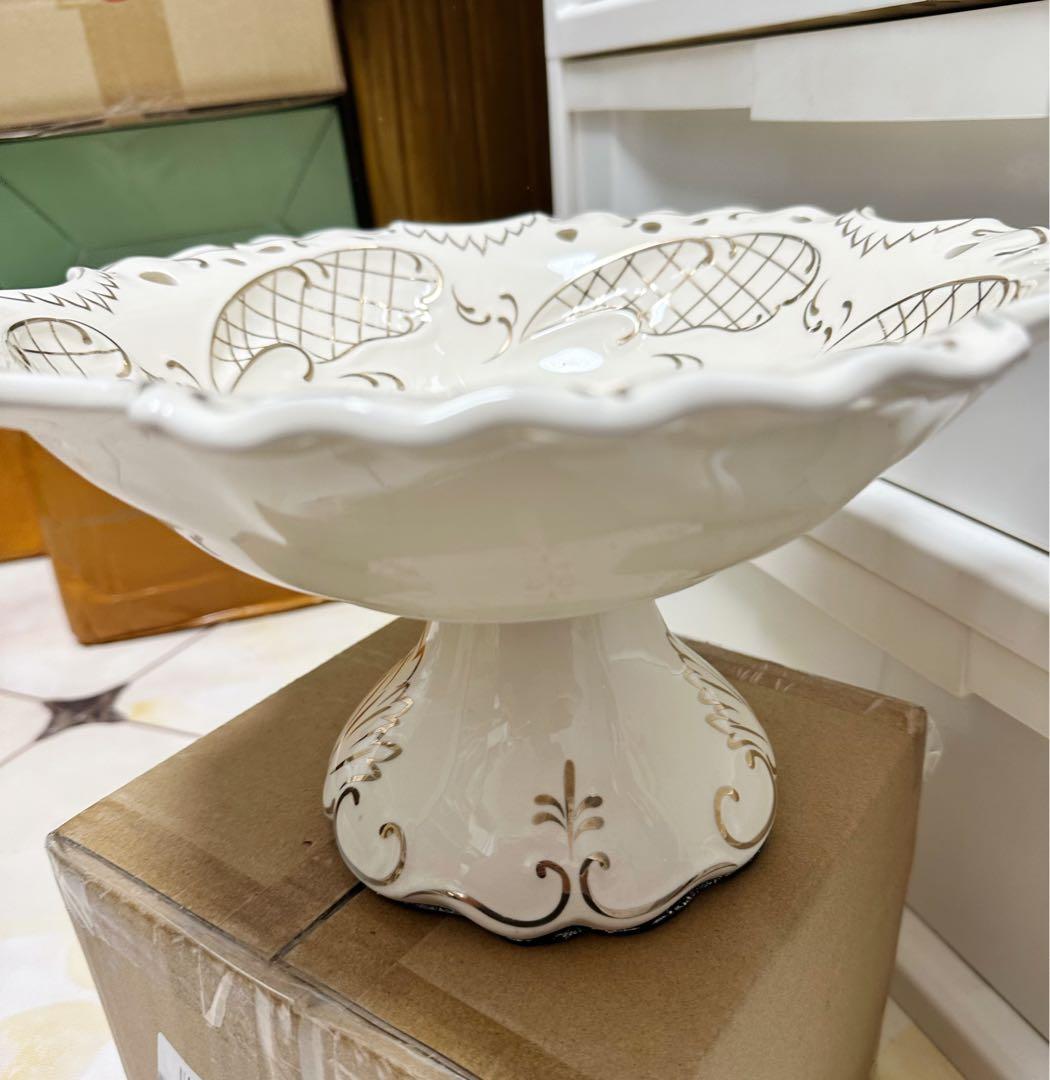 高級果物皿　盛り皿 お菓子皿、フルーツプレート 花柄豪華〜果物カゴ お菓子鉢