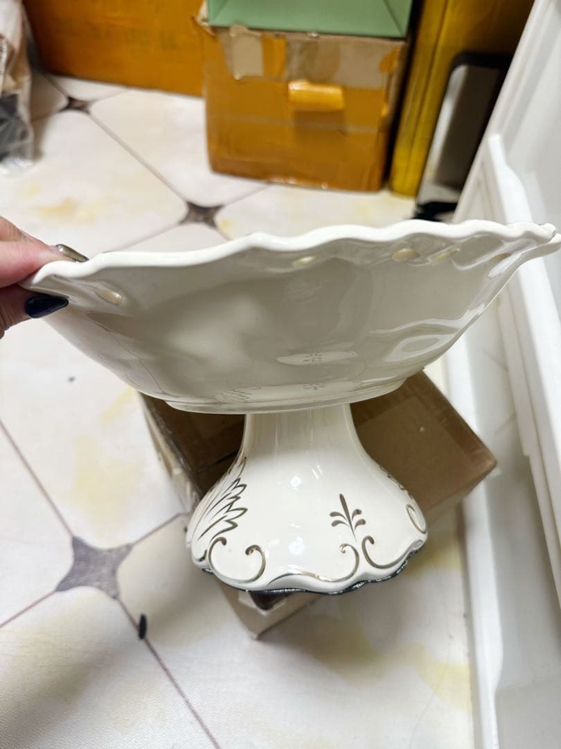 高級果物皿　盛り皿 お菓子皿、フルーツプレート 花柄豪華〜果物カゴ お菓子鉢