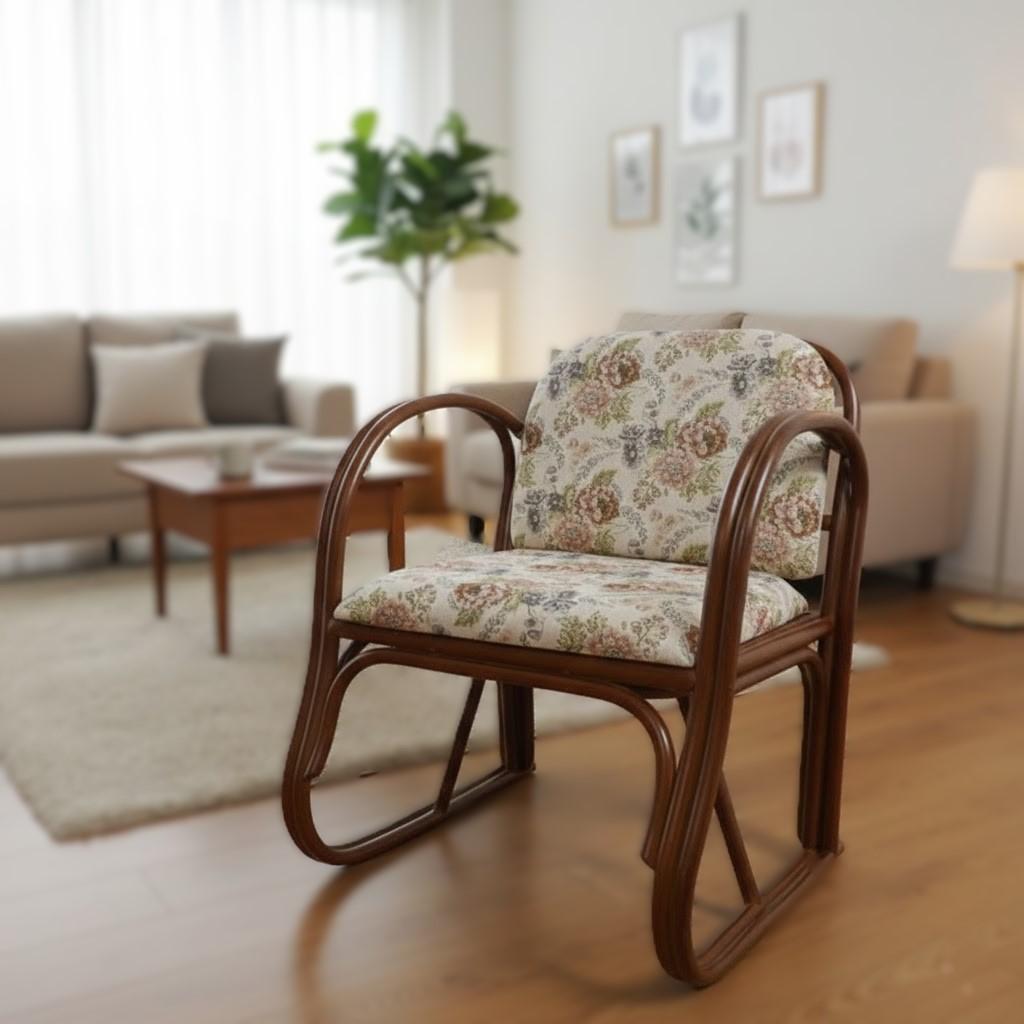 新品】ラタンチェア 椅子 ジャガード生地 アウトレット