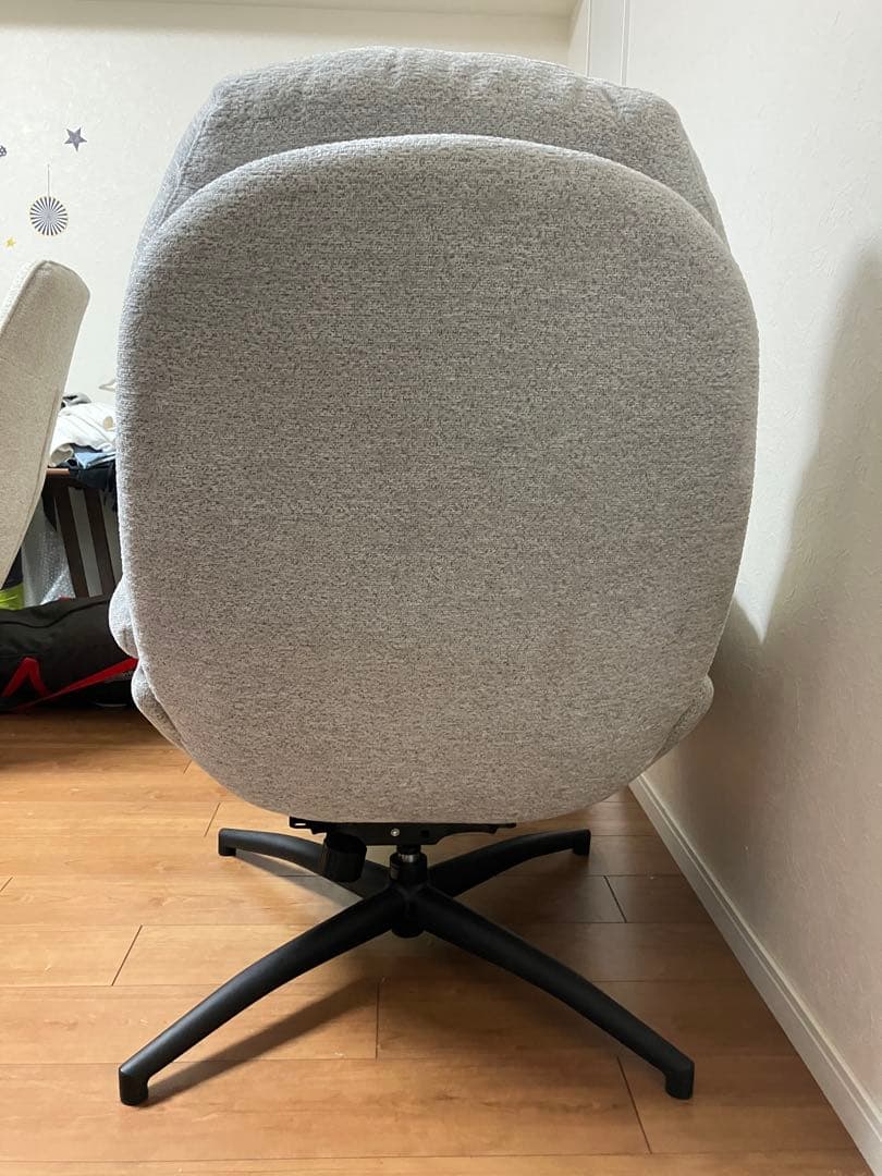 グレー ファブリック リクライニングチェア