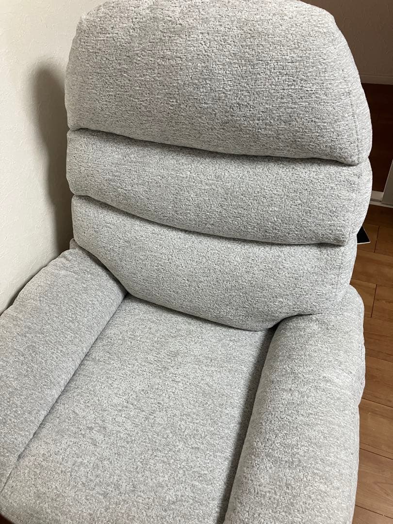 グレー ファブリック リクライニングチェア