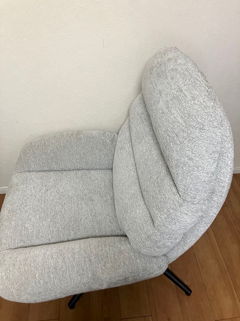 グレー ファブリック リクライニングチェア