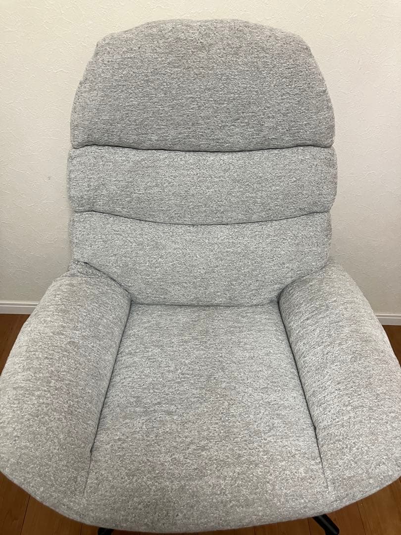 グレー ファブリック リクライニングチェア