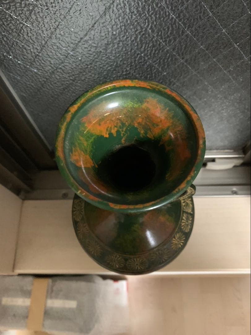 鋳銅製 花瓶】ブロンズ花器 和モダン アンティーク 昭和レトロ - メルカリ