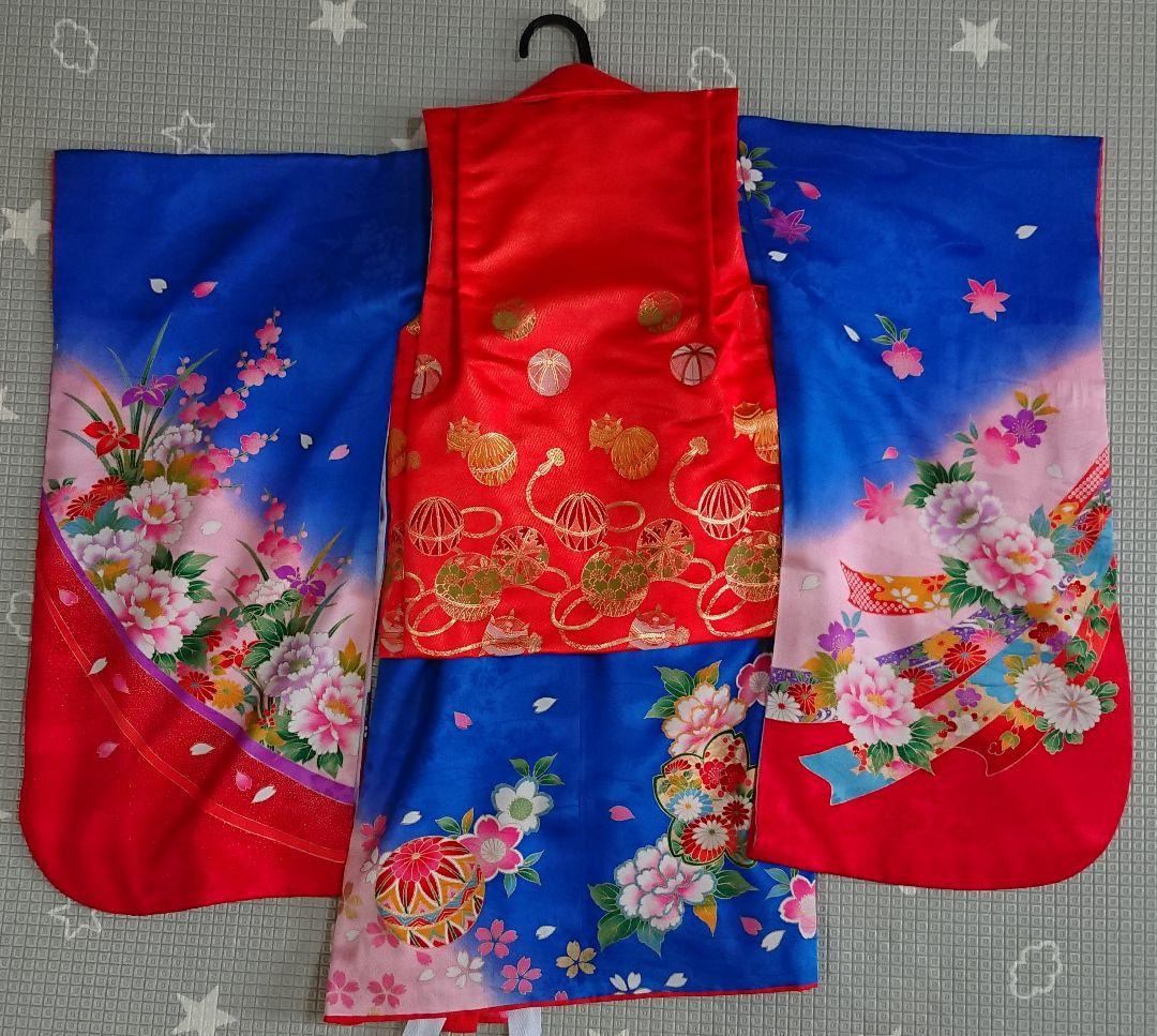 3歳 着物フルセット 被布×2 草履×2 長襦袢 七五三 初詣 正絹 肩上腰上済