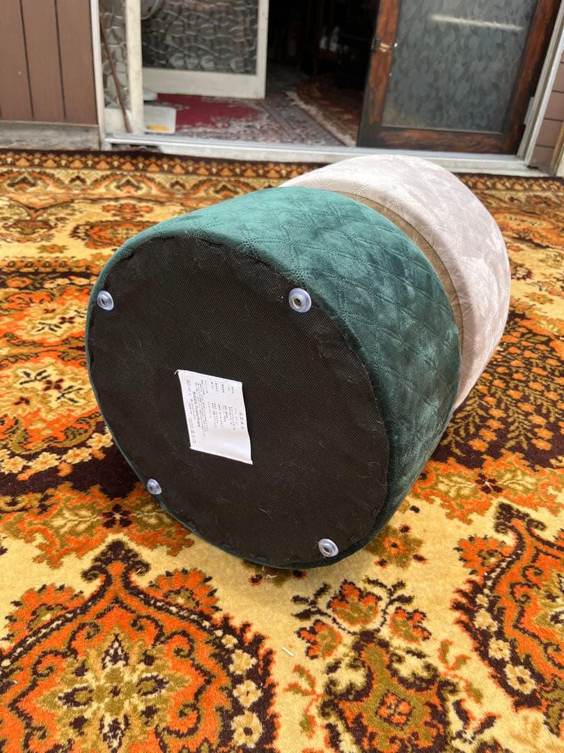 フランフラン ジェム スツール 椅子 ドレッサー用 グリーン グレー