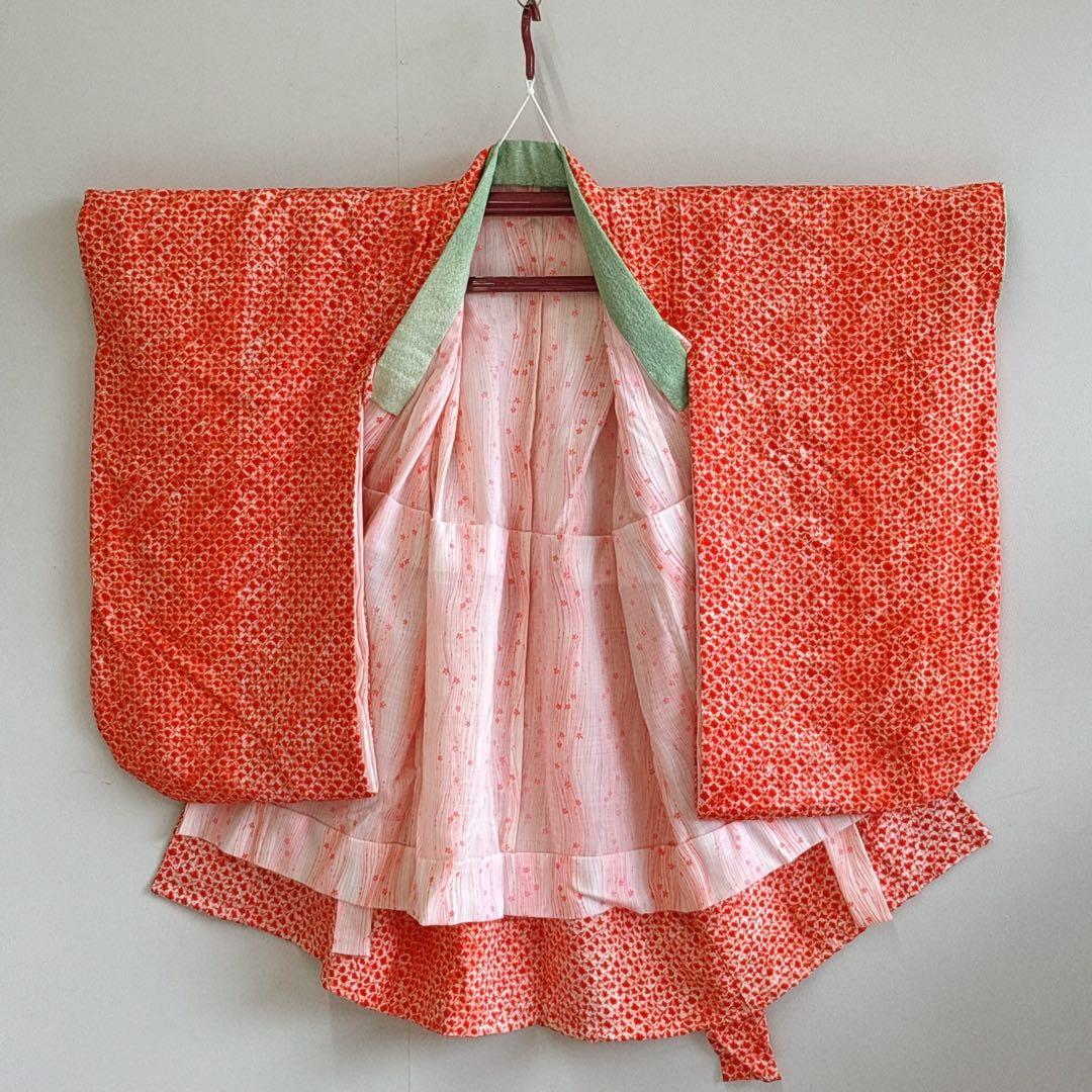 七五三 3歳 女の子 きものフルセット 中古品 オレンジ総絞り - メルカリ