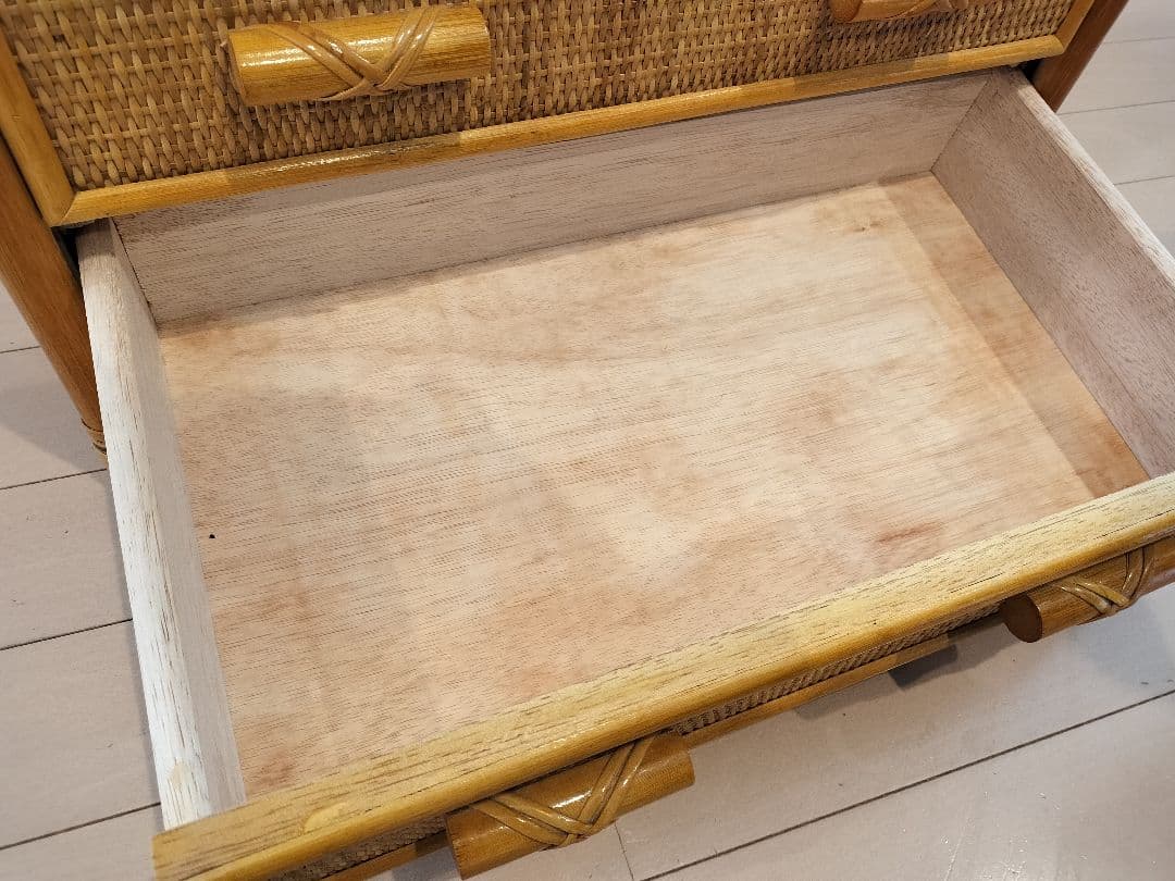 レトロ ラタン籐チェスト 家具 5段 タンス