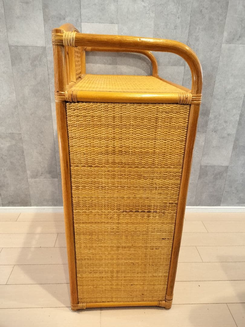 レトロ ラタン籐チェスト 家具 5段 タンス