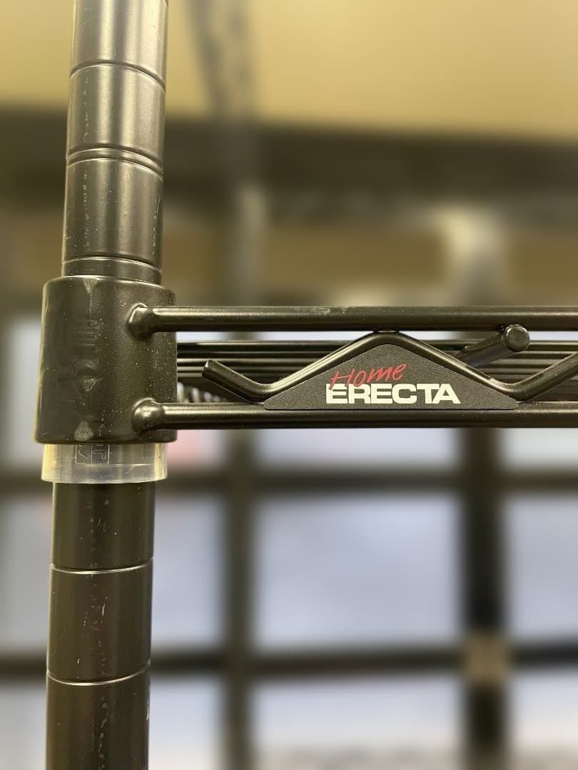  ERECTA　ワイヤーシェルフ 3方クロスバー黒 アクリル板×４