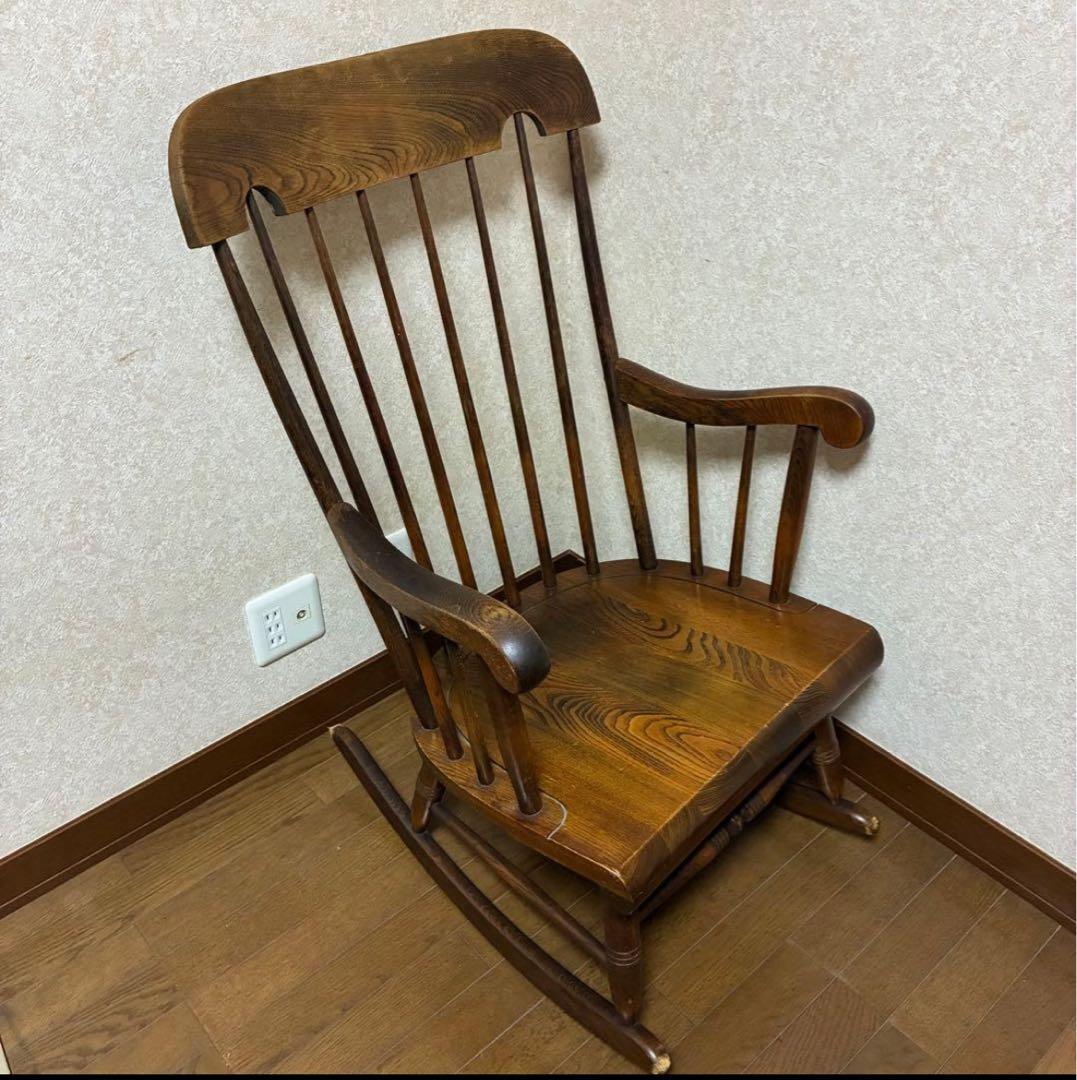 木製ロッキングチェア ブラウン
