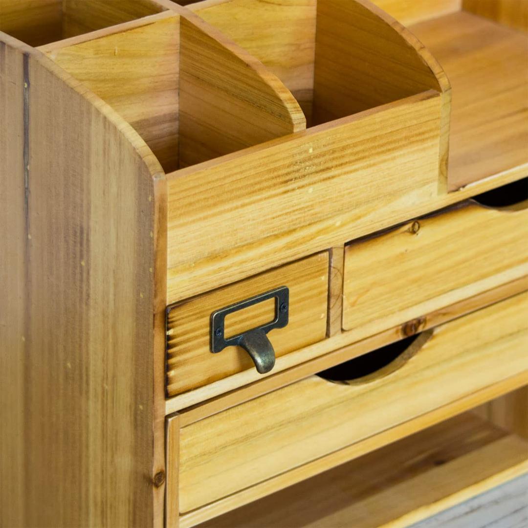 小物入れ 伸縮 自由自在 木製デスクオーガナイザー 卓上