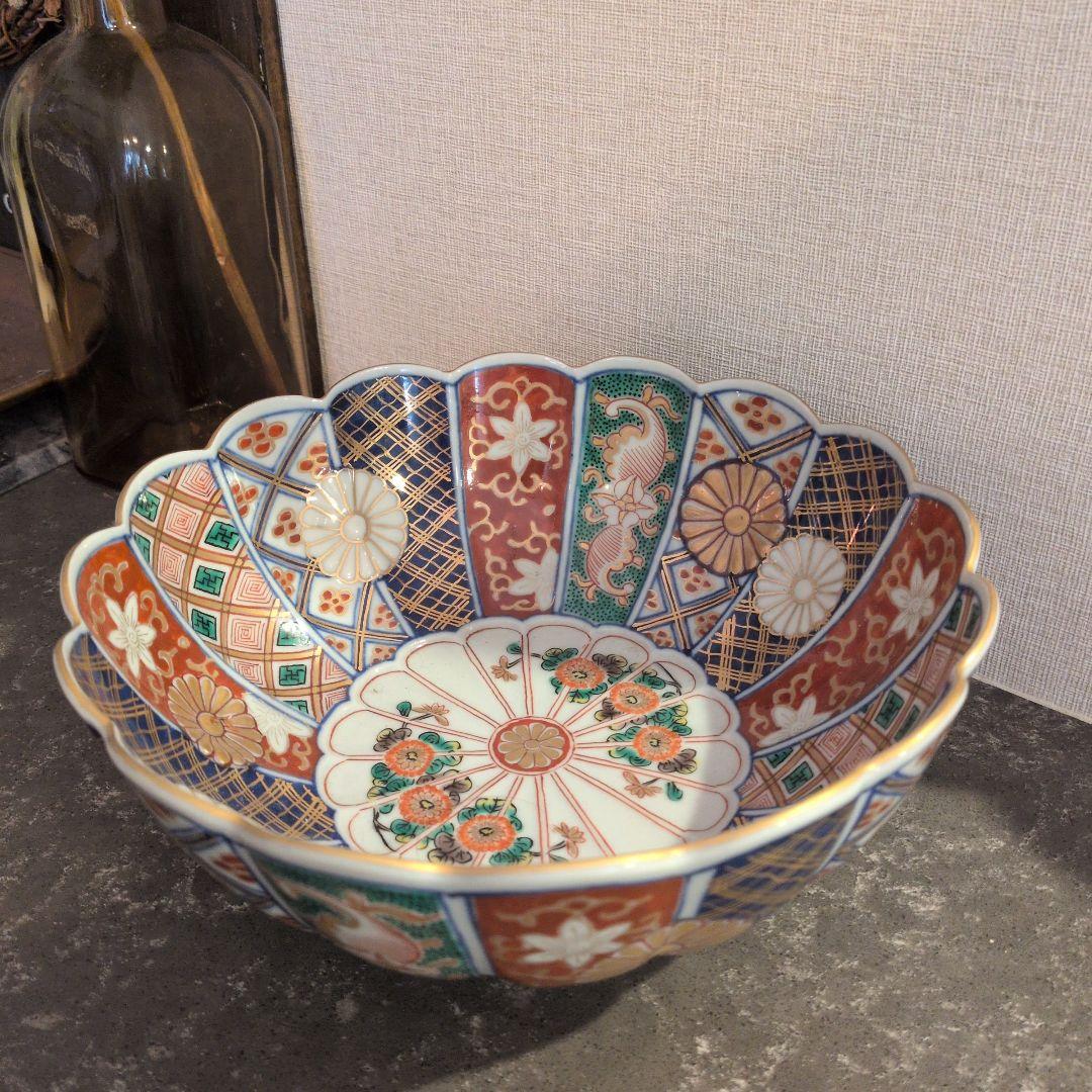 大聖寺伊万里 菊花文 菊花鉢型 お椀 1個 金襴手 - メルカリ