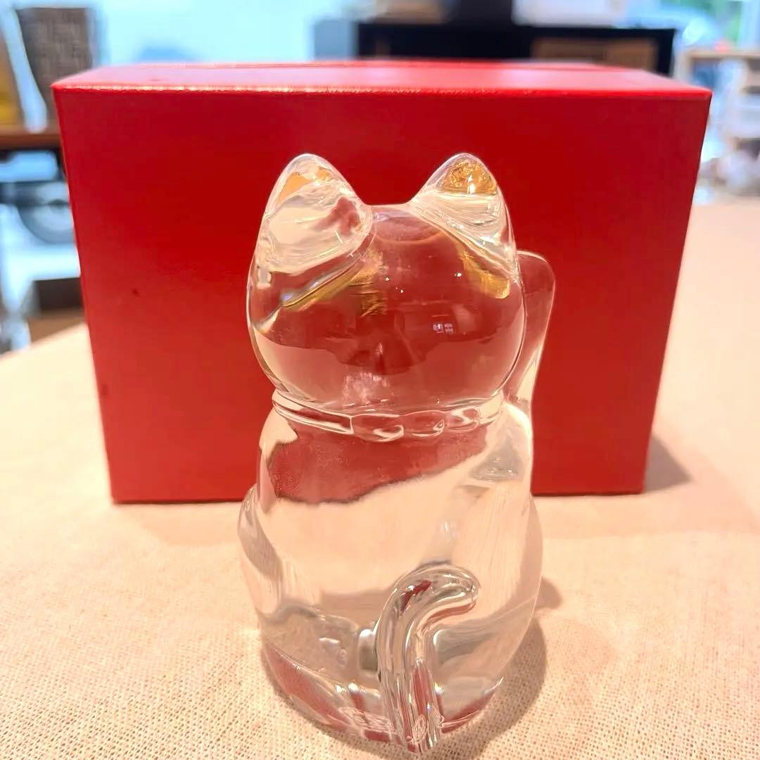 【美品】Baccarat 招き猫 クリスタルガラス