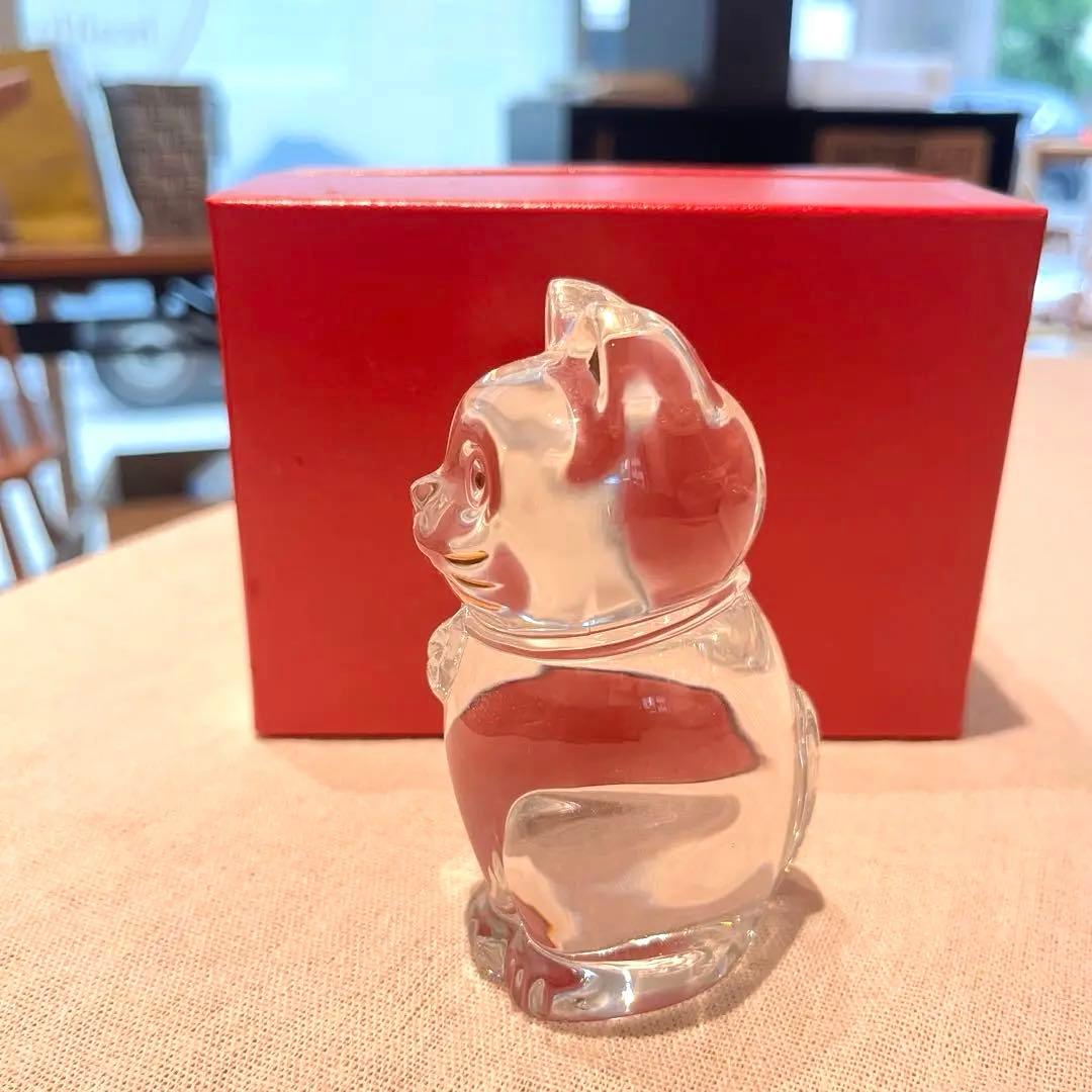 【美品】Baccarat 招き猫 クリスタルガラス