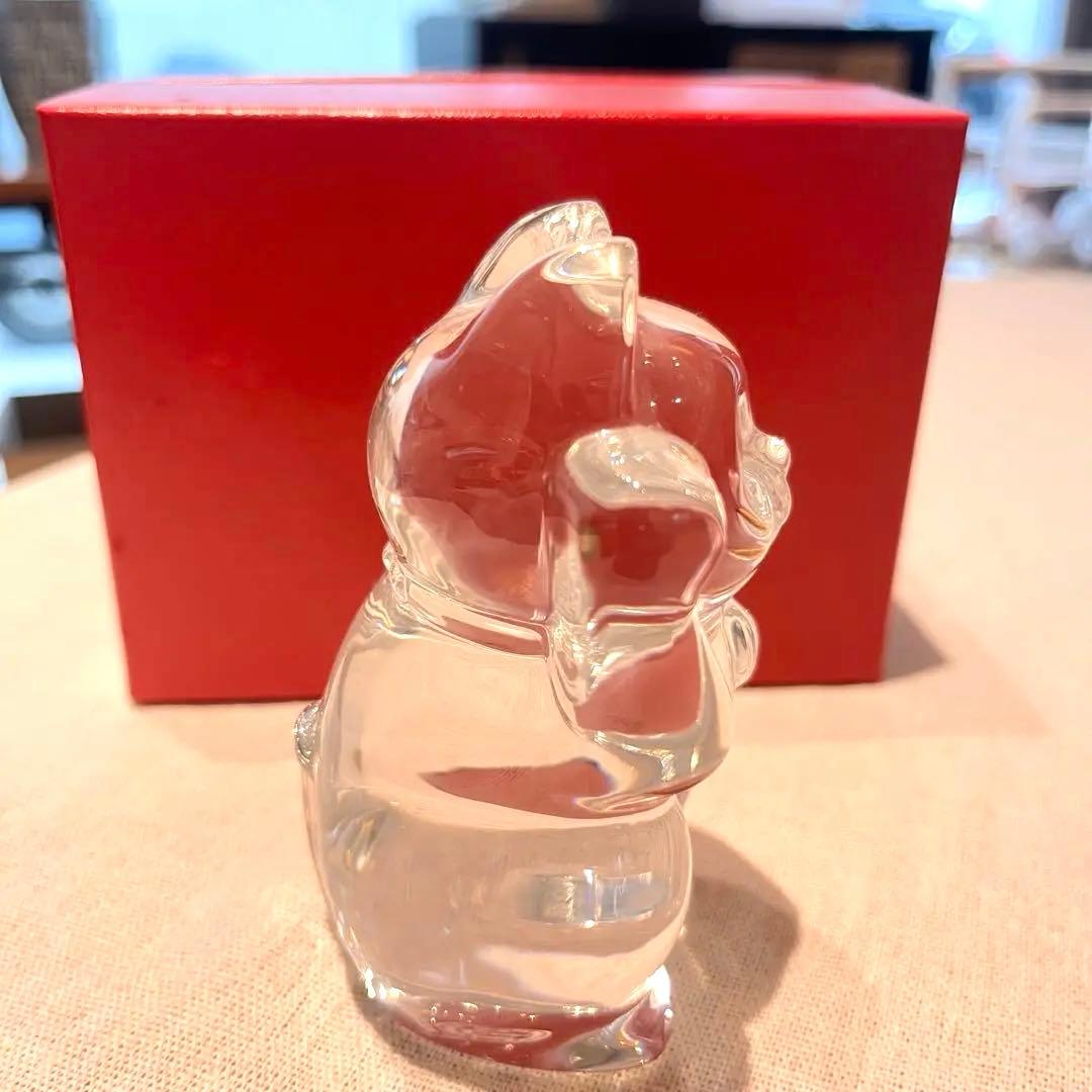 【美品】Baccarat 招き猫 クリスタルガラス