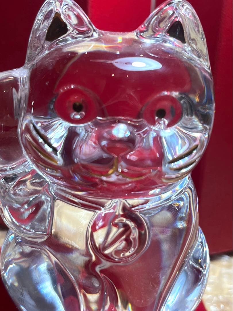 【美品】Baccarat 招き猫 クリスタルガラス