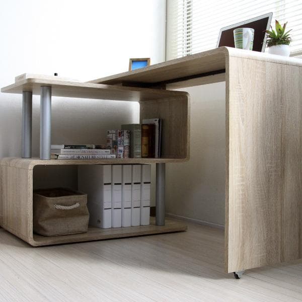 《新品・送料無料》パソコンデスク コーナー 回転　L字型 幅120cm