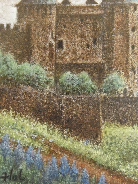 桑島春彦、【カルカソンヌの城】、希少な限定額装用画集画、新品高級額