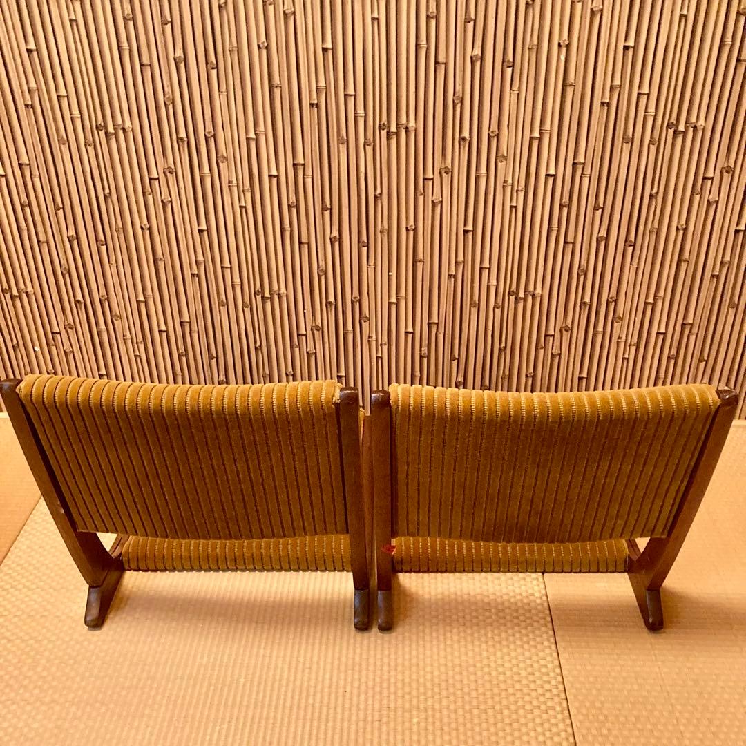 昭和レトロ 高級 和風 折りたたみ座椅子　 アンティーク 2脚セット