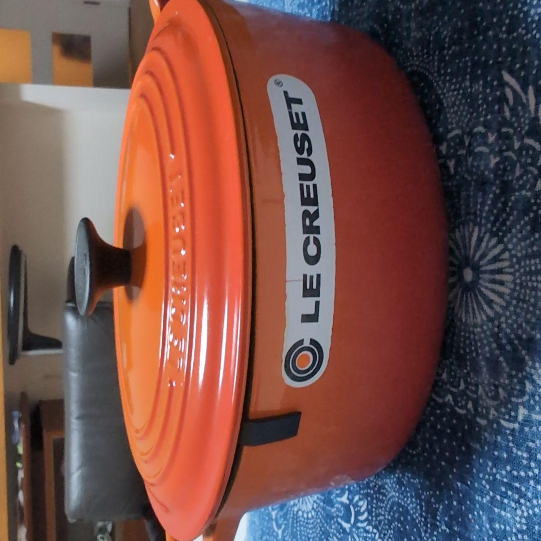 Le Creuset 両手鍋 オレンジ 約24cm - メルカリ