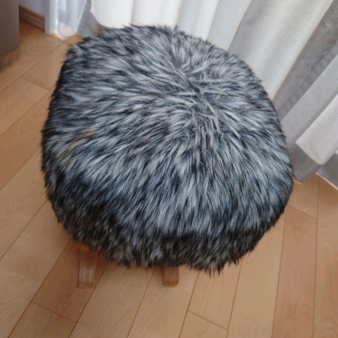 h×TAKUMI 匠工芸 アニマルスツール Lサイズ ウルフグレーミックス