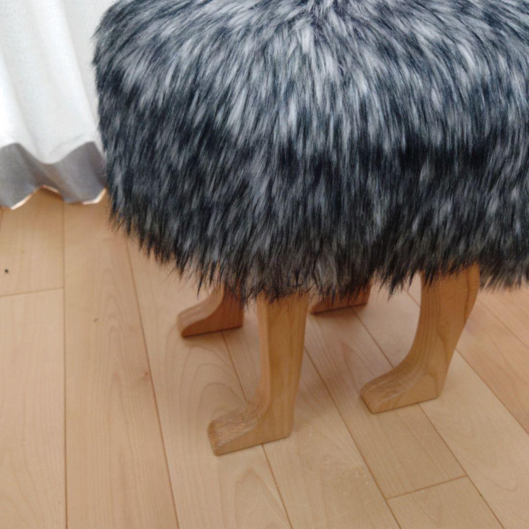 h×TAKUMI 匠工芸 アニマルスツール Lサイズ ウルフグレーミックス