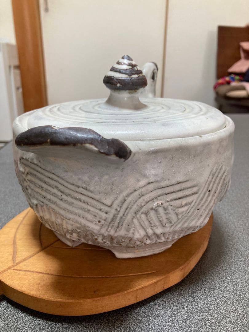 萩焼　金地博正作　鳩物小物いれ