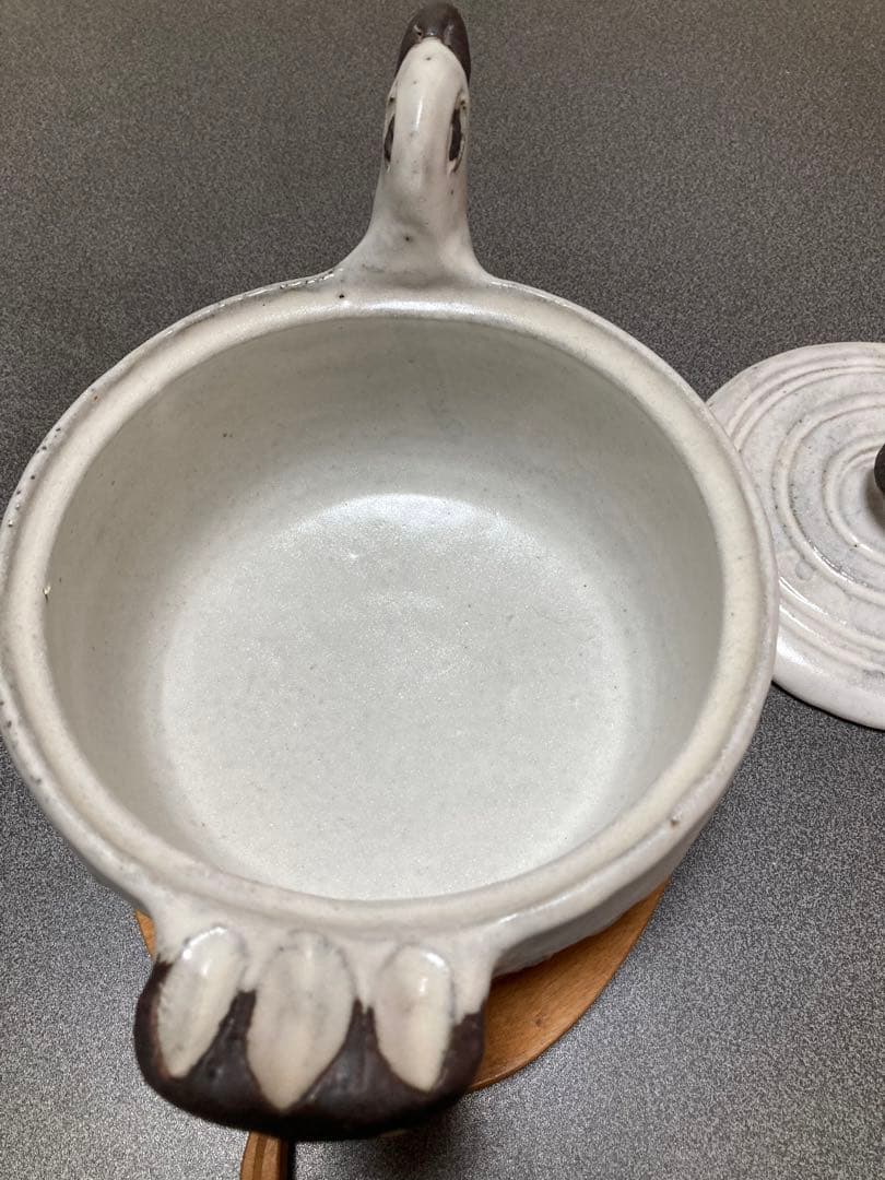 萩焼　金地博正作　鳩物小物いれ