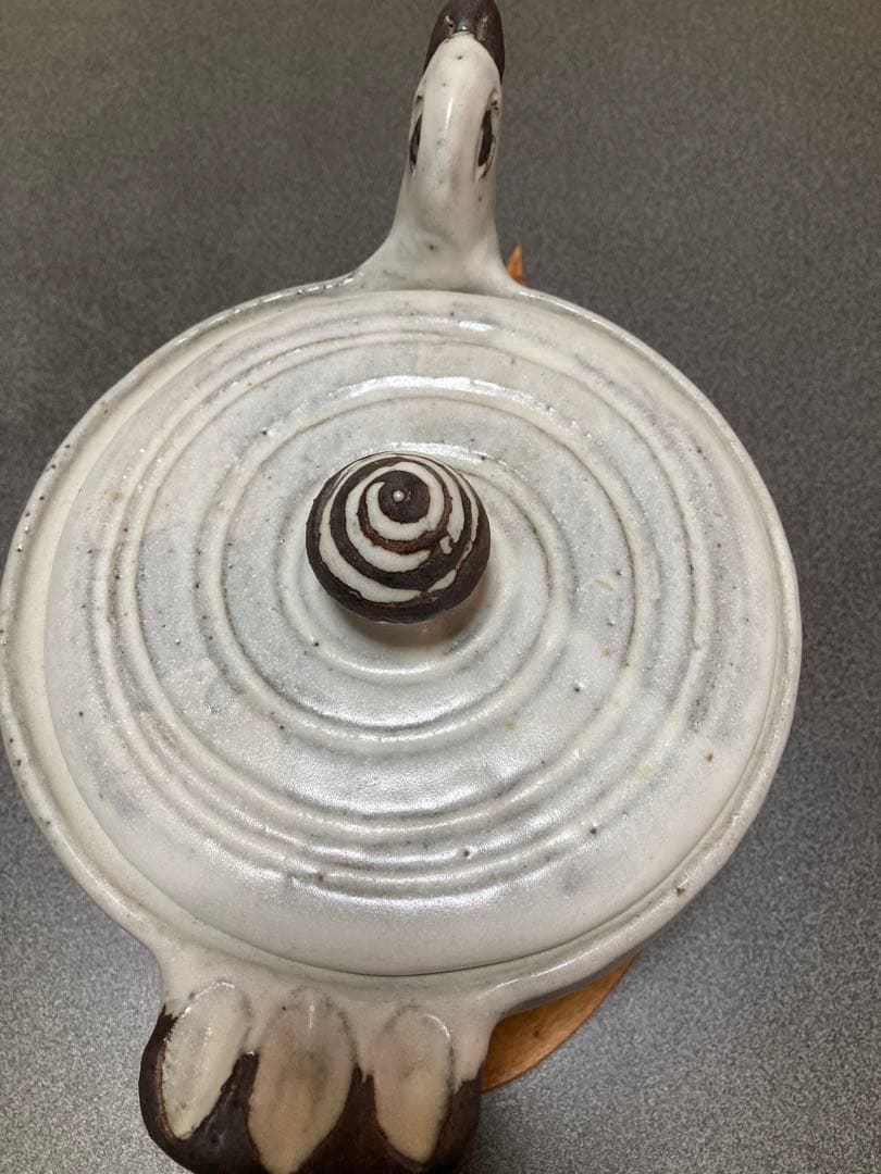 萩焼　金地博正作　鳩物小物いれ