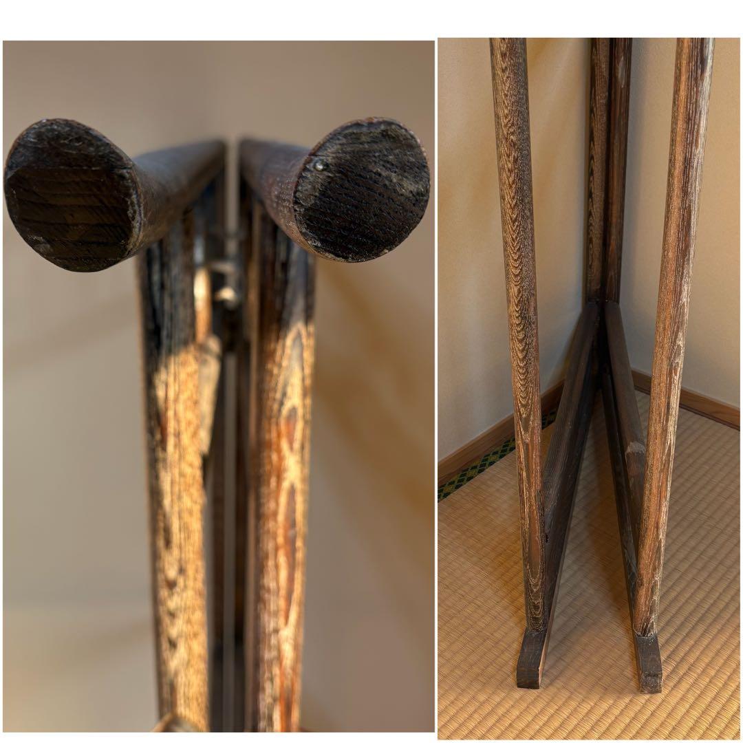 希少6　衣桁　衣紋掛け　骨董　木製　アンティーク　昭和レトロ　着物　日本