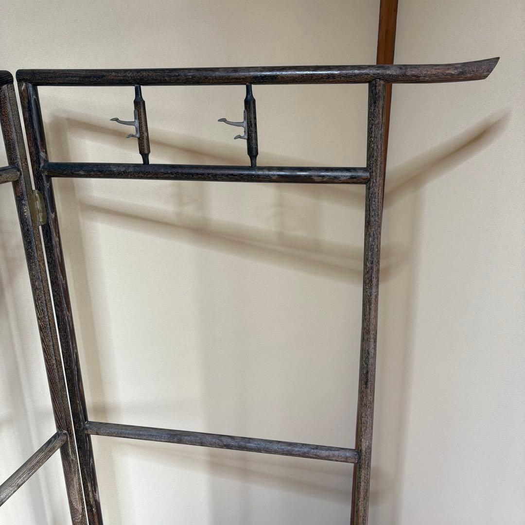 希少6　衣桁　衣紋掛け　骨董　木製　アンティーク　昭和レトロ　着物　日本